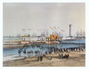 ジュールディディエ（1831-c.80）によって刻まれた、1869年の皇后エウジェニーによるスエズ運河の就任式のためのポートサイドの「テデウム」（オリジナルのwc 82990を参照）